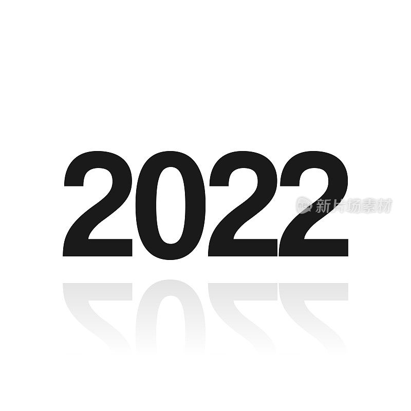 2022年- 2022年。白色背景上反射的图标